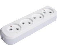Колодка для удлинителя IONICH UNIVersal 1519, четырехместная, 10А, 250В, IP20, без заземления, белая 80229