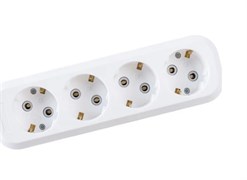 Колодка для удлинителя IONICH UNIVersal 1522, четырехместная, 16А, 250В, IP20, с заземлением, белая 80230