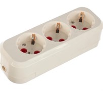 Колодка для удлинтеля STEKKER PST16-310-20, трехместная, 16А, 250В, IP20, с заземлением, белый 84158