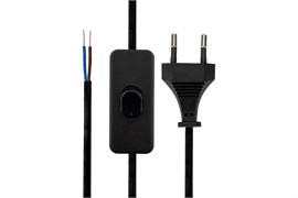 Шнур сетевой REXANT 11-1134, ШВВП 2х0.75мм2, 230В,  IP20, 1.8м, с выключателем, черный 84170