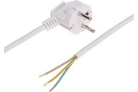 Шнур сетевой REXANT 11-1316, ПВС 3х0.75мм2, 230В,  IP20, 1.8м, белый 84171