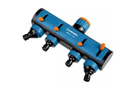 Распределитель GRINDA PROLine TS-4, регулируемый, 1/2"-3/4", 4-канальный, со штуцерами, пластиковый 23513