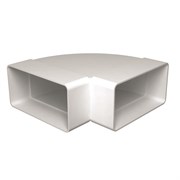 Колено плоское для воздуховода Эра 612КГП, 60x120мм, горизонтальное, пластиковое 15763