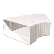 Колено плоское для воздуховода Эра 511КРП, разноугловое, горизонтальное, пластиковое 31123