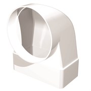 Соединитель плоского воздуховода Эра 511СК10ФП 55x110мм для круглой решетки 100мм, угловой, пластиковый 31083