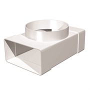 Тройник плоского воздуховода Эра 612ТФ10П 60x120мм с круглым 100мм, пластиковый 27693