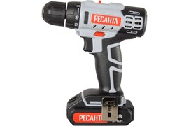 Дрель-шуруповерт РЕСАНТА ДА-50Л2-18А, аккумуляторная, 18В, 50Нм, 2АКБ, 2Ач, в кейсе 91952