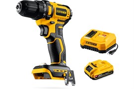 Дрель-шуруповерт STEHER CBS-45-21, аккумуляторная, ударная, 20В, 45Нм, 1АКБ, 2Ач 92243