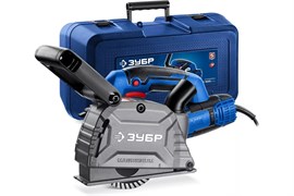 Штроборез (бороздодел) ЗУБР Профессионал ЗШ-П30-1600 ПСТК, максимальная глубина реза 30мм, диаметр 125мм, 1600Вт, в кейсе 92104