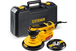 Машина орбитально-шлифовальная STEHER BOS-50 Duo, 125/150мм, 5мм, 350Вт, бесщеточная, в кейсе 92109