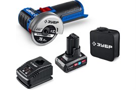 Машина углошлифовальная (болгарка) аккумуляторная ЗУБР Профессионал AB-76-42, 76мм, 20000 об/мин, бесщеточная, 2 АКБ, в сумке 92400