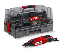 Гравер электрический ЗУБР ЗГ-160-Н245 с набором мини-насадок в кейсе, 245 предметов 92091