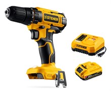 Дрель-шуруповерт STEHER CD-40-21, аккумуляторная, ударная, 20В, 40Нм, 1 АКБ, 2 Ач 92249