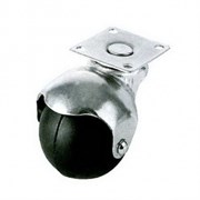 Колесо мебельное/опора колесная TR2109, 20мм, малое, на площадке, черное 44350