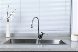 Смеситель для кухни FRUD R43101, с гибким изливом, однорычажный, хром, ЦАМ 90043