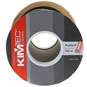 Уплотнитель KIM TEC для окон и дверей, профиль Р, Черный, 9x5.5мм, самоклеящийся (на метраж)