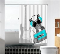 Шторка для ванной комнаты тканевая Меломан MZ-102, 180x180см, водонепроницаемая