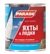 Лак яхтный PARADE алкидно-уретановый, полуматовый, 0.75л