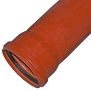 Труба канализационная 110x1000мм, наружная, НПВХ, оранжевая