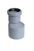 Патрубок переходный эксцентрический, диаметр 40x50мм, для внутренней канализации, полипропиленовый, серый