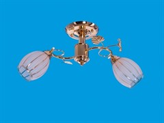 Люстра подвесная 2-рожковая 0086A/2FGD WT, диаметр 550мм, 2x40W, золото/белый