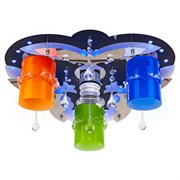 Люстра подвесная LED-встроенная 8369/3+1WT+CR RC MIX(RBP)LED, диаметр 450мм, 3x40W+1x3W, черный/хром, цветной