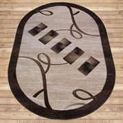 Ковер Империал Карвинг 28801-22366, 100х200см, прямоугольный, бежево-коричневый с рисунком