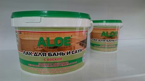 Лак ALOE для бань и саун для внутренних работ, вододисперсионный, акриловый, 0.9кг, глянцевый