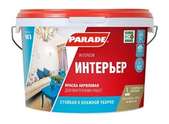 Краска акриловая вододисперсионная PARADE CLASSIC W3 Интерьер, для внутренних работ, 2.5л, матовая, белая Краска акриловая вододисперсионная PARADE CLASSIC W3 Интерьер, для внутренних работ, 2.5л, матовая, белая