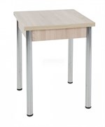 Стол обеденный раскладной, 1200(600)x800x740мм, ЛДСП 16мм, опора металлическая хром, ясень шимо светлый 57988