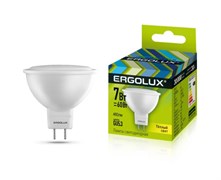 Лампа светодиодная Ergolux LED-JCDR-7W-GU5.3-3К, 7Вт, 180-240В, GU5.3