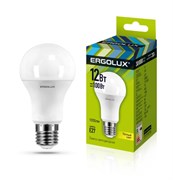 Лампа светодиодная Ergolux LED-A60-12W-E27-4K, ЛОН, 12Вт, 180-240В, Е27