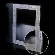 Зеркало прямоугольное с перфорированным серебряным узором САНАКС 46810, 518х730мм, полка 500мм с универсальным креплением к стене