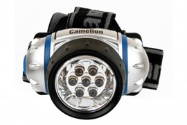 Фонарь налобный Camelion LED5310-7F3, 3 элемента питания R03 в комплекте, 7  светодиодов, 0.6Вт, 19Лм, 3 режима