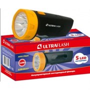Фонарь ручной Ultraflast 11241 LED 3827, аккумуляторный 4В 0.7Ah, 18Лм, 5 светодиодов, встроенная вилка, 220В, черный