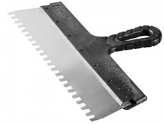 Шпатель зубчатый СИБИН 10078-15-04, 150мм, фасадный, зубья 4x4мм, полотно нержавеющая сталь, пластиковая ручка