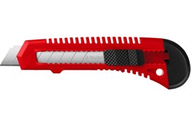 Нож ЗУБР АБС-18 пластиковый , с выдвижным сегментированным лезвием, со сдвижным фиксатором, 18мм