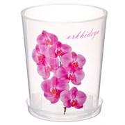 Горшок для орхидеи, 1.2л, с поддоном, пластиковый, прозрачный