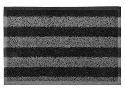 Коврик придверный VORTEX, 40x60см, пористый, черно-серые полосы, ПВХ
