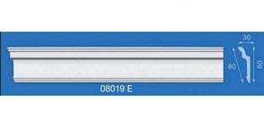 Плинтус потолочный экструзионный Лагом Формат 08019Е, 80x30ммx2м, полистирол, белый