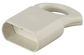 Розетка кабельная штепсельная Эра R1, 10А, с кольцом, угловая, без заземления, белая
