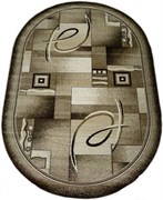 Ковер Домо 27005-29646, 80х150см, овальный, бежевый с рисунком