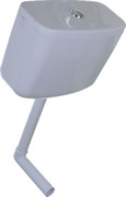 Бачок смывной для унитаза, арматура с коленом 491200, среднего расположения, пластиковый, белый