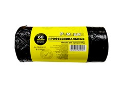 Мешки для мусора Ромашка Профи 60л, рулон 50шт, чёрные, ПФ.60-50/15/Ч