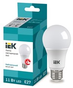 Лампа светодиодная IEK  ECO LLE-A60-11-230-E27, 11Вт, 230-240В, матовая, цоколь Е27