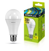 Лампа светодиодная Ergolux LED-A60-25W-E27-3K, 25Вт, 220В, цоколь Е27, 3000К