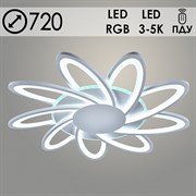 Люстра подвесная LED-встроенная MX10014/9C, LED 216W+11W, 3000+5000K, RGB, ПДУ, диаметр 720мм, HN21, WH белый