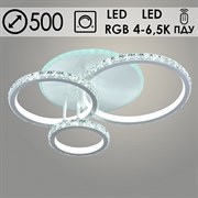 Люстра подвесная LED-встроенная DK5864/3, 150W+8W LED, 4000-6500K, RGB, диаметр 500мм, ПДУ, диммер crst, HN22, WH белый