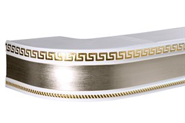 Карниз потолочный BroDecor Меандр, трехрядный, с поворотами, с блендой ПВХ, 2.8м, сатин/золото