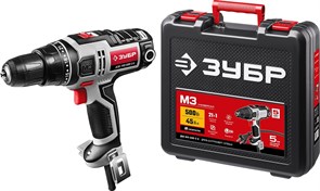 Дрель-шуруповерт Зубр ДШ-М3-500-2 К, сетевая, 500 Вт, 0-450/0-1800 об/мин, в кейсе 77529